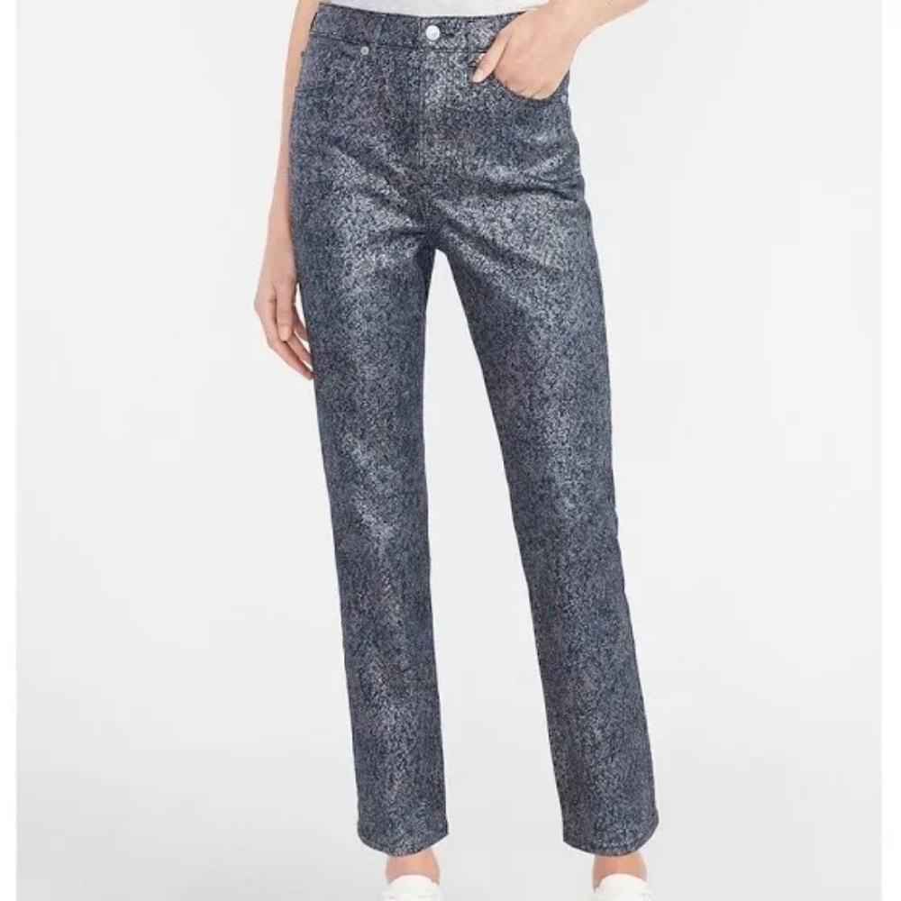 Express Metallic Skinny Jeans